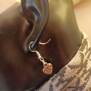 Silver heart charm earrings